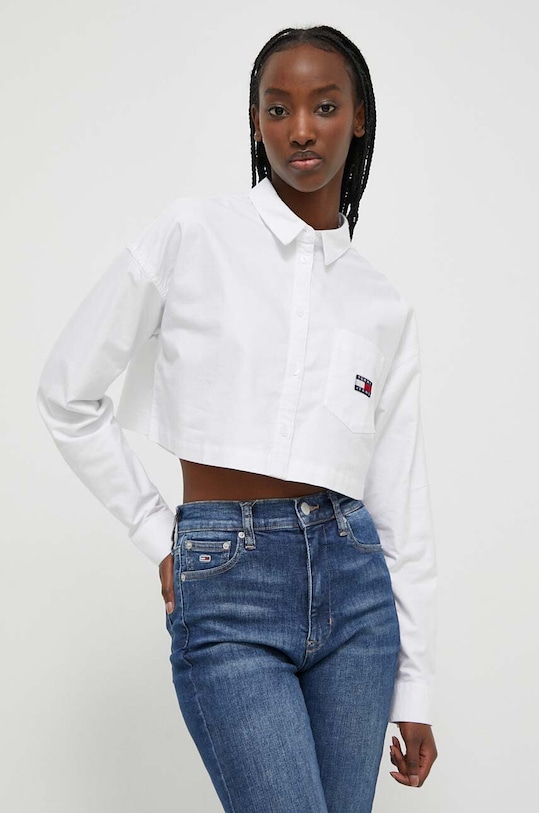 Tommy Jeans koszula bawełniana biały DW0DW17345
