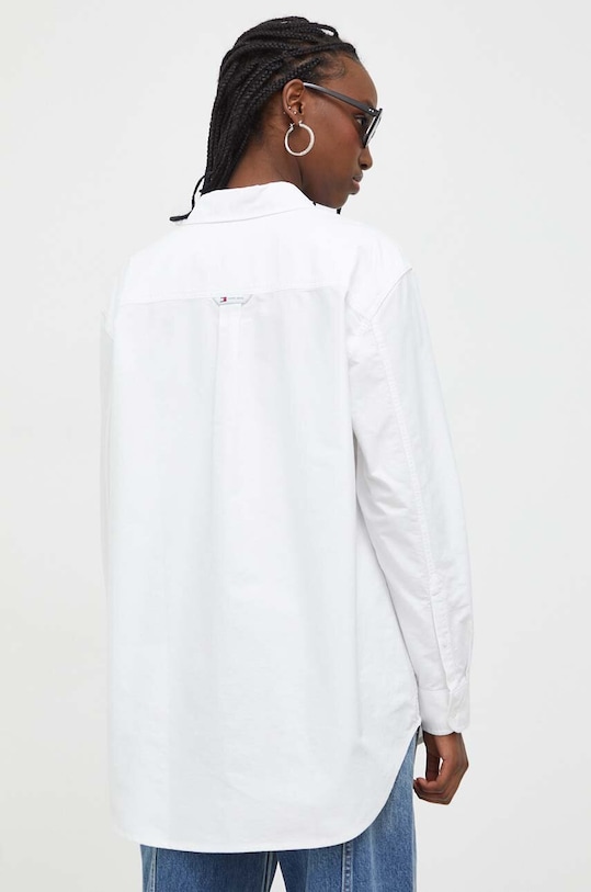 Ruházat Tommy Jeans pamut ing DW0DW17351 fehér