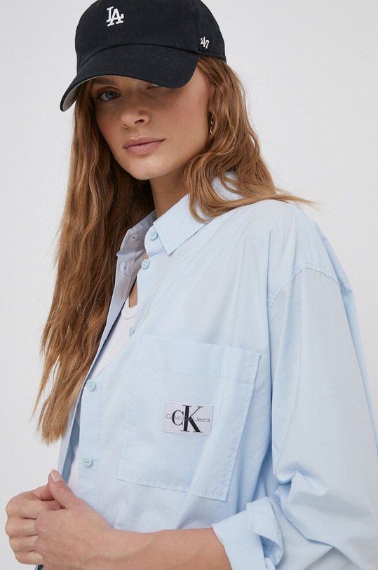Calvin Klein Jeans koszula bawełniana niebieski J20J222610