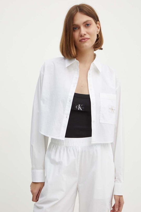 Calvin Klein Jeans koszula bawełniana bawełna biały J20J222614