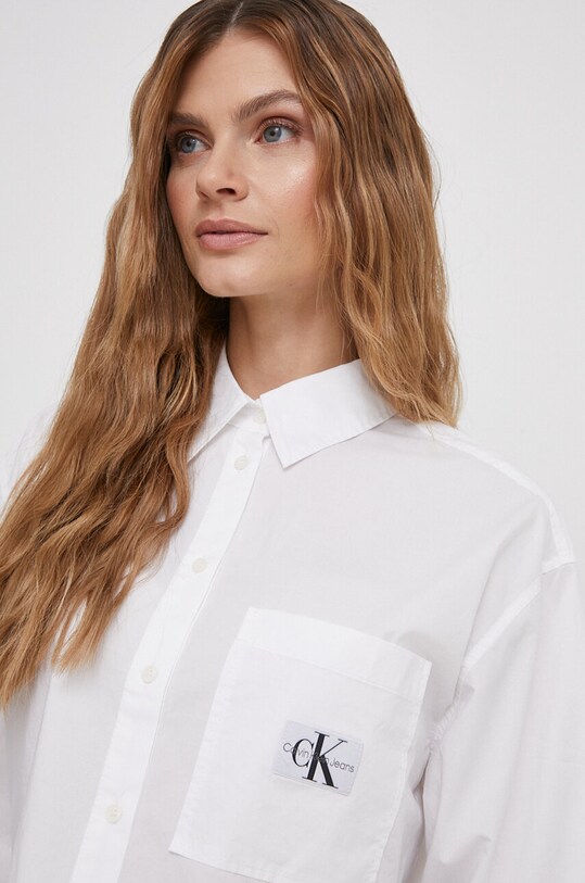 Bavlnená košeľa Calvin Klein Jeans biela J20J222614