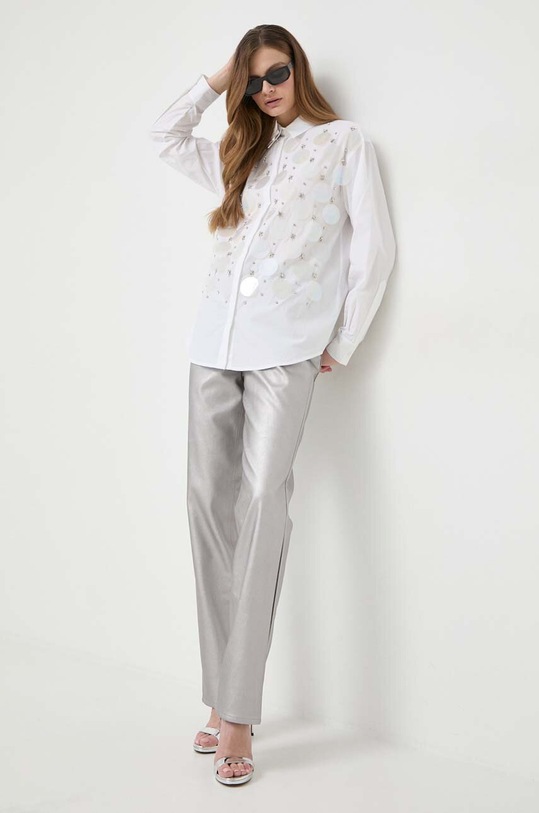 Pinko koszula bawełniana 102476.A1P1 biały SS24