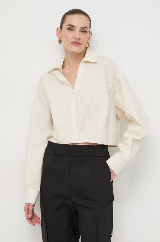 Bavlnená košeľa Twinset relaxed béžová 241AP2010