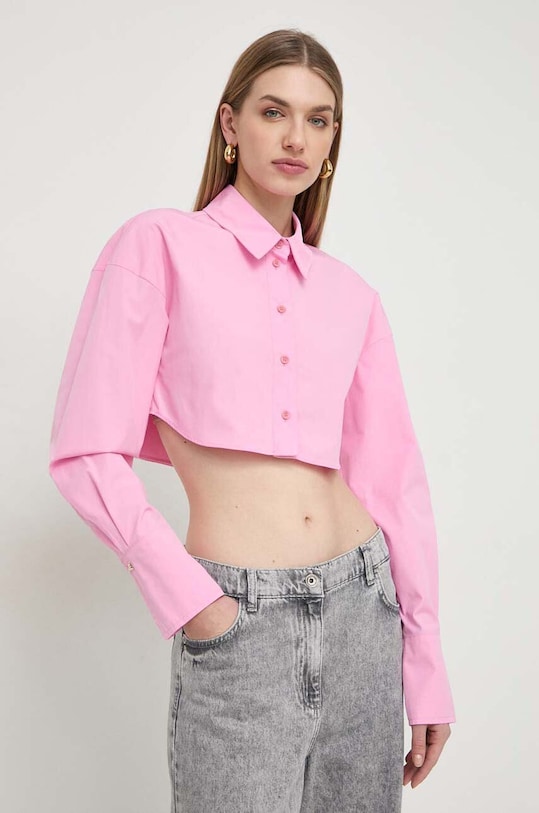 Бавовняна сорочка Patrizia Pepe casual рожевий 8C0696.A391