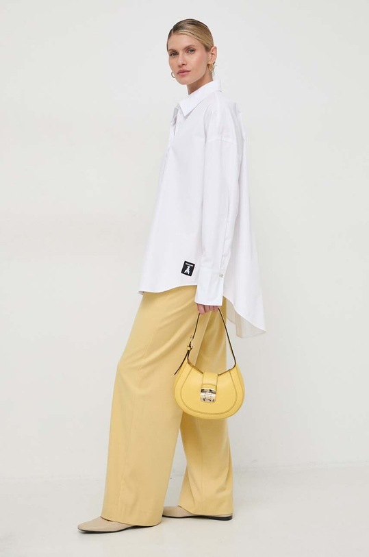 Patrizia Pepe camasa din bumbac lung alb 8C0697.A391