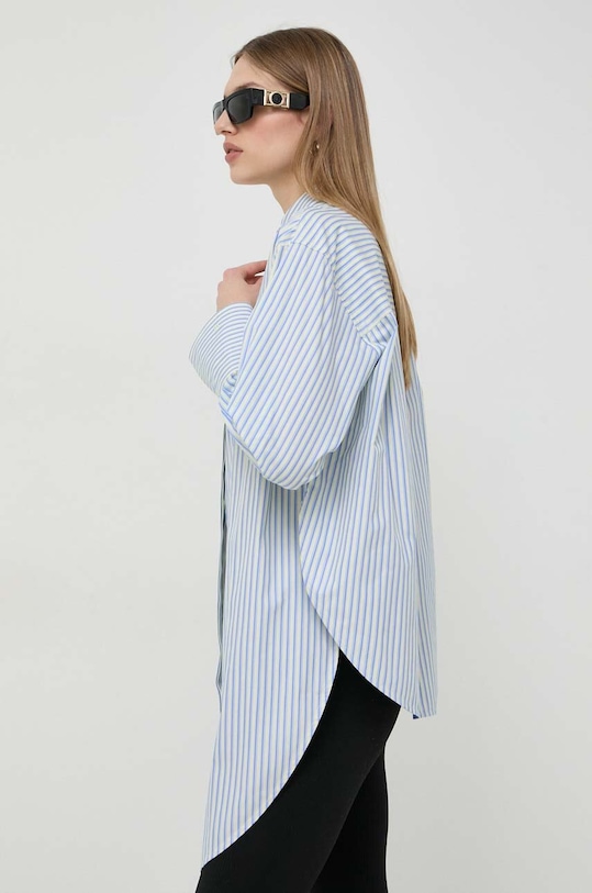 Victoria Beckham koszula bawełniana wzorzyste niebieski 1124WSH005206C