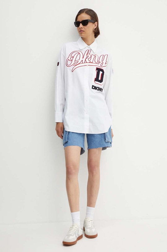 Dkny koszula bawełniana HEART OF NY D2B4A106 biały SS24