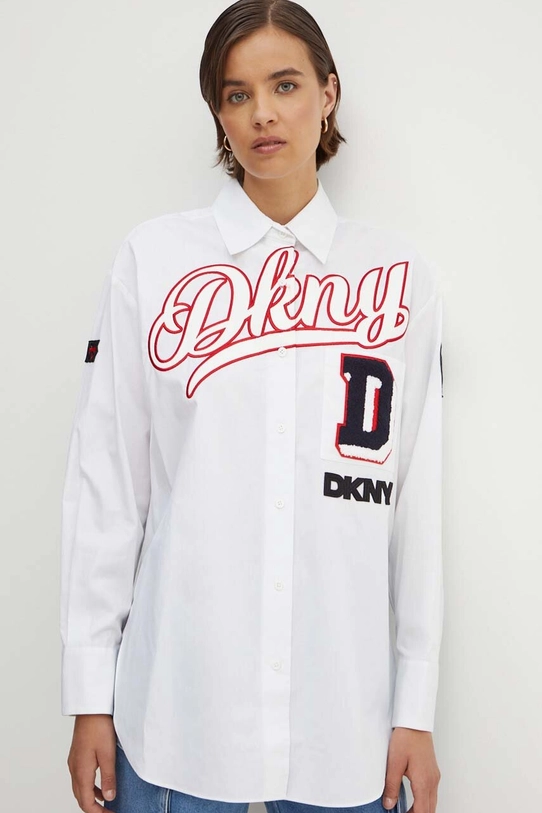 Dkny camasa din bumbac HEART OF NY alb D2B4A106