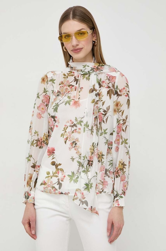 Luisa Spagnoli bluzka jedwabna regular beżowy 540760