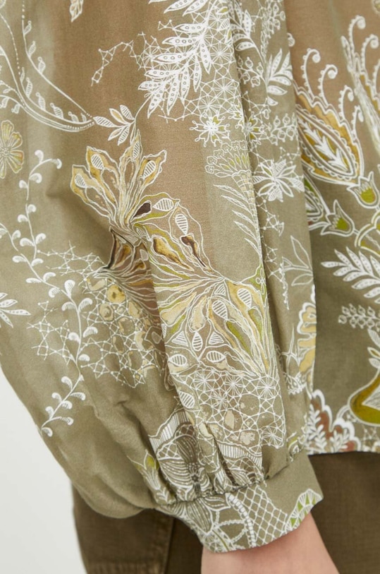 Сорочка з домішкою шовку Luisa Spagnoli 540846 зелений SS24