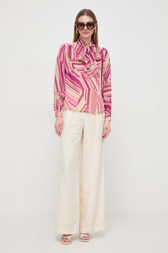 Luisa Spagnoli bluza de matase 540925 violet SS24