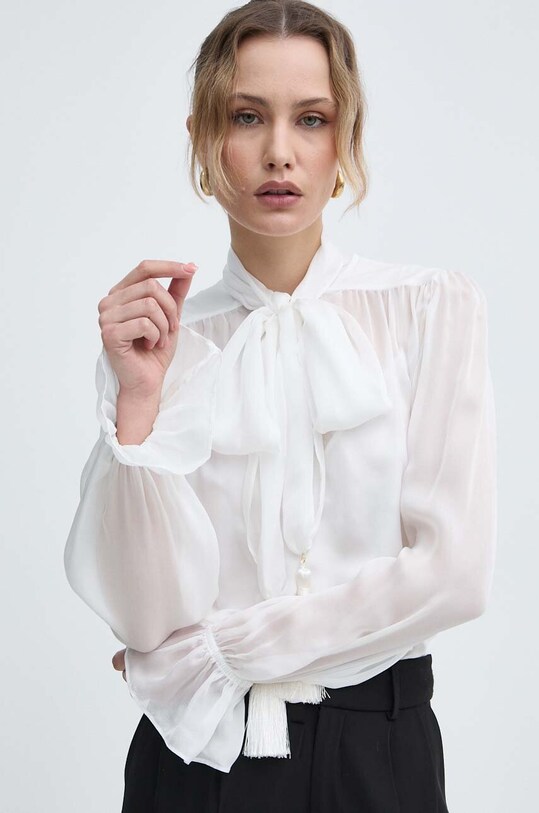 Μεταξωτή μπλούζα Luisa Spagnoli RUNWAY COLLECTIONRUNWAY COLLECTION λευκό 541119