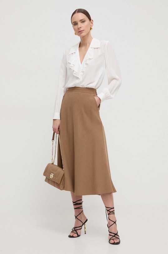 Luisa Spagnoli camicia in seta 540915 beige SS24