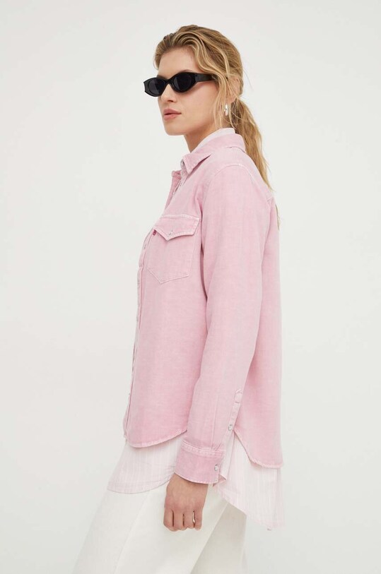 Levi's camicia di jeans rosa 16786