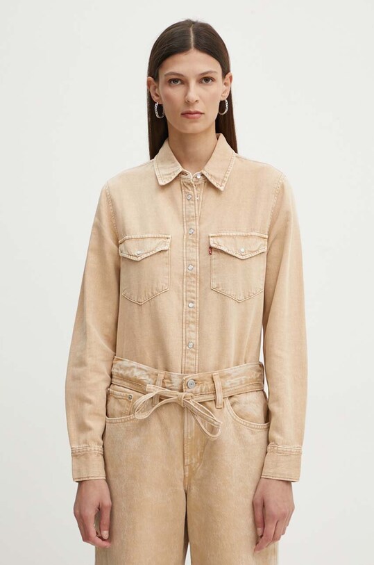 Levi's camasa jeans lung bej 16786