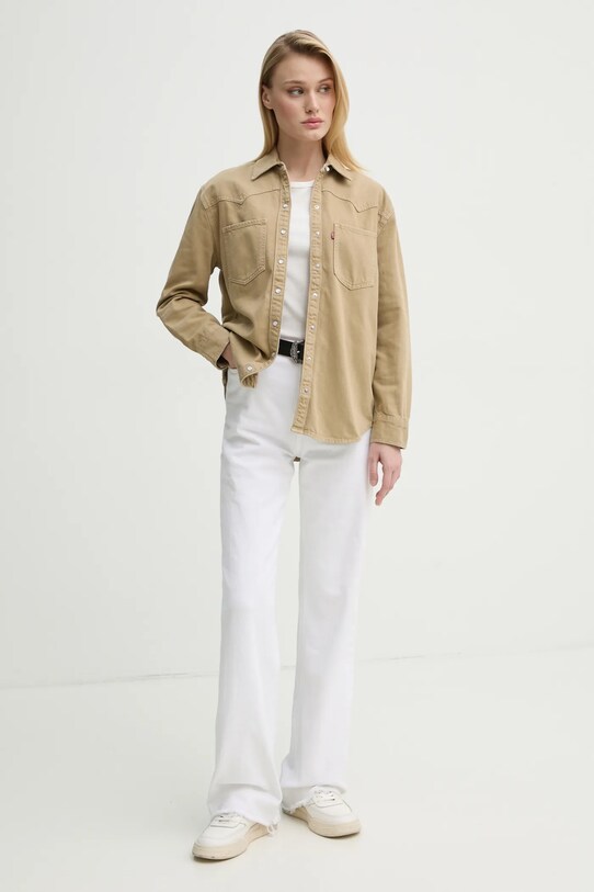 Levi's koszula jeansowa A7244 beżowy SS25