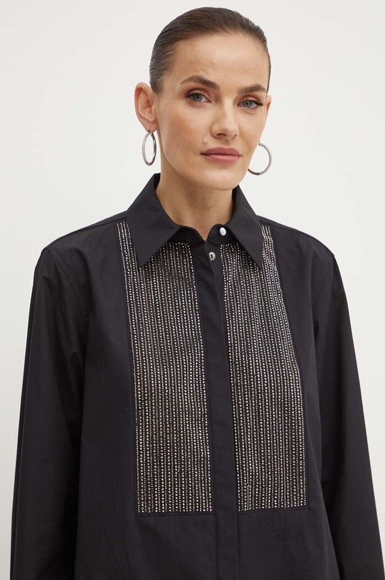 Karl Lagerfeld koszula bawełniana czarny 240W1600