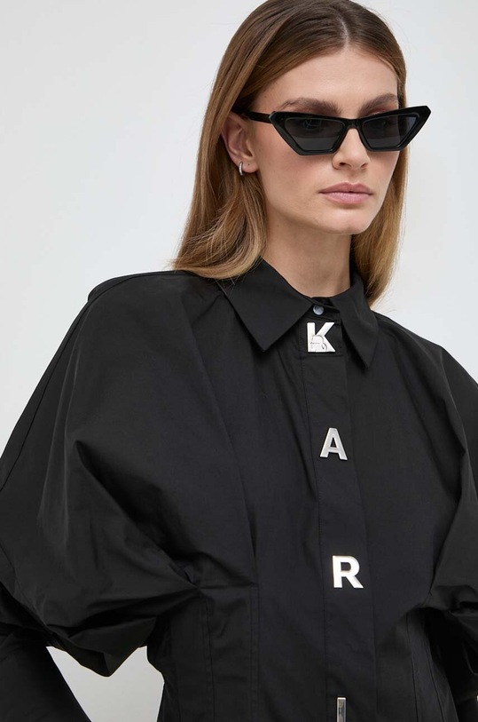 Karl Lagerfeld koszula bawełniana czarny 240W1602