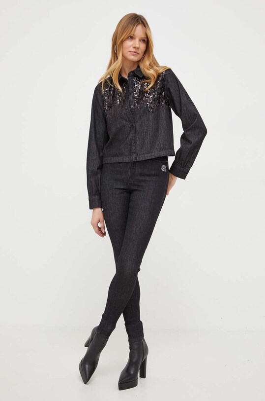 Karl Lagerfeld koszula jeansowa 240W1606 czarny SS24
