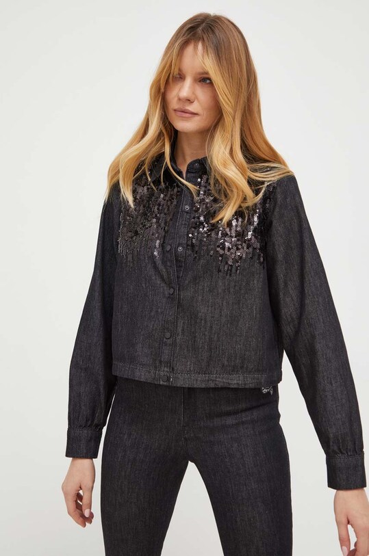 Karl Lagerfeld koszula jeansowa czarny 240W1606