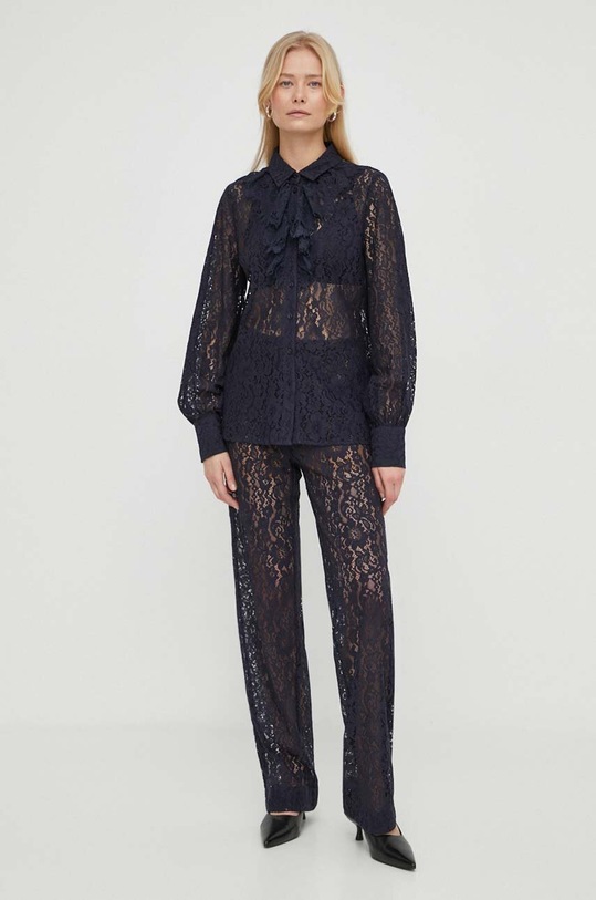 Košeľa Bruuns Bazaar BBW3780 tmavomodrá SS24