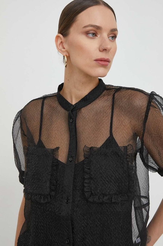 Košeľa Custommade Cam čierna 999344201