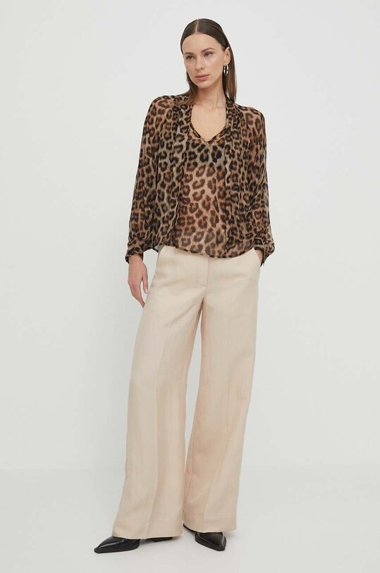 BA&SH bluzka FLOE 1E24FLOE brązowy SS24