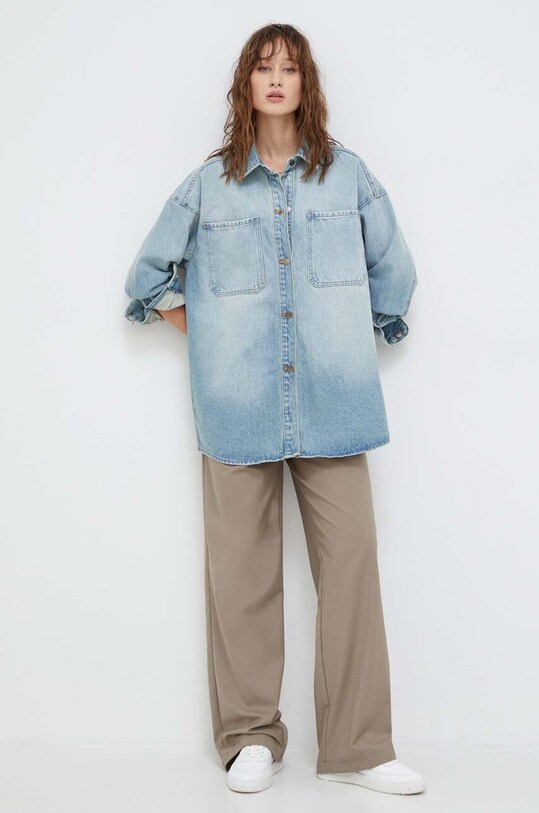 Jeans srajca Guess Originals W4RG49D4XY0 modra SS24