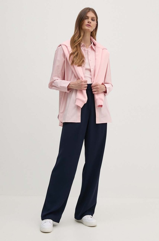 Tommy Hilfiger koszula bawełniana WW0WW41410 różowy AW24