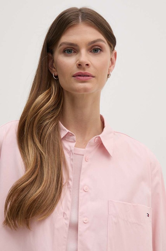 Tommy Hilfiger koszula bawełniana różowy WW0WW41410