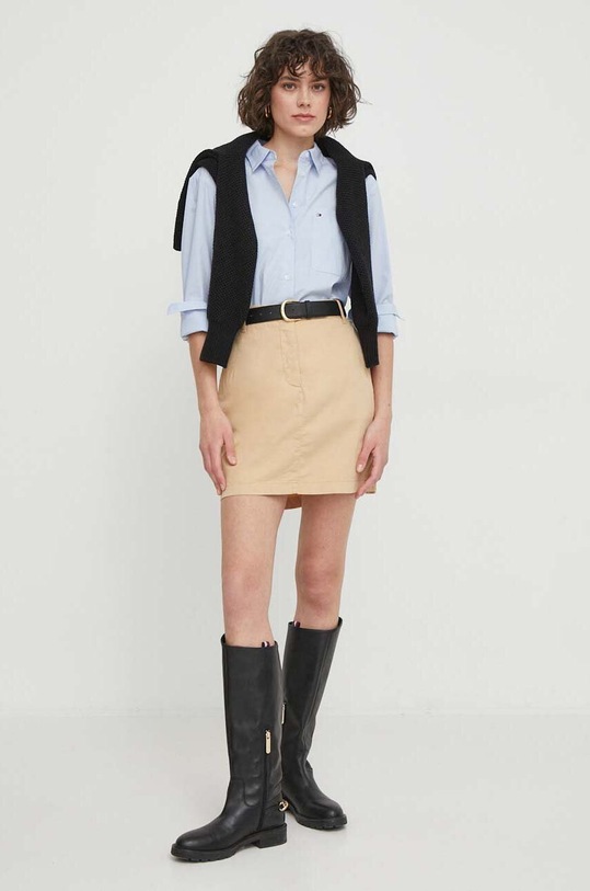 Tommy Hilfiger cămașă din bumbac WW0WW41410 albastru AW24