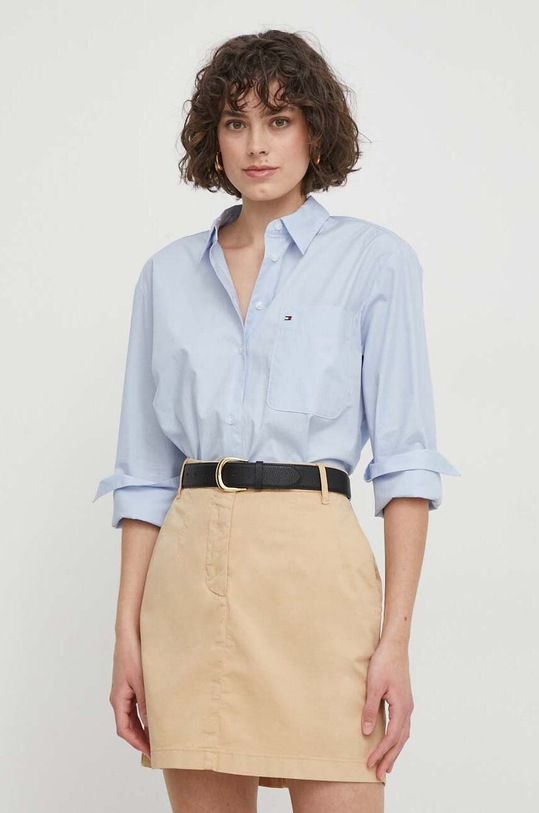 Tommy Hilfiger cămașă din bumbac albastru WW0WW41410