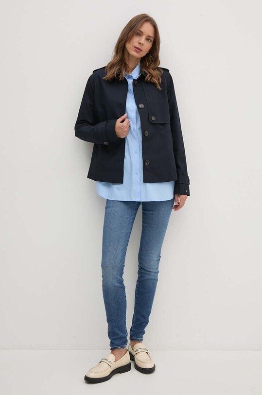 Bavlněná košile Tommy Hilfiger WW0WW41410 modrá AW24