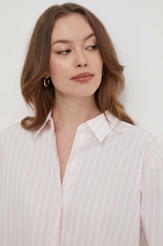 Bavlněná košile Tommy Hilfiger růžová WW0WW41854