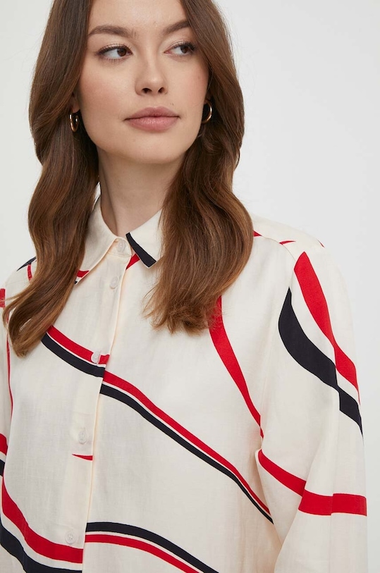 Tommy Hilfiger cămașă din amestec de in multicolor WW0WW41838