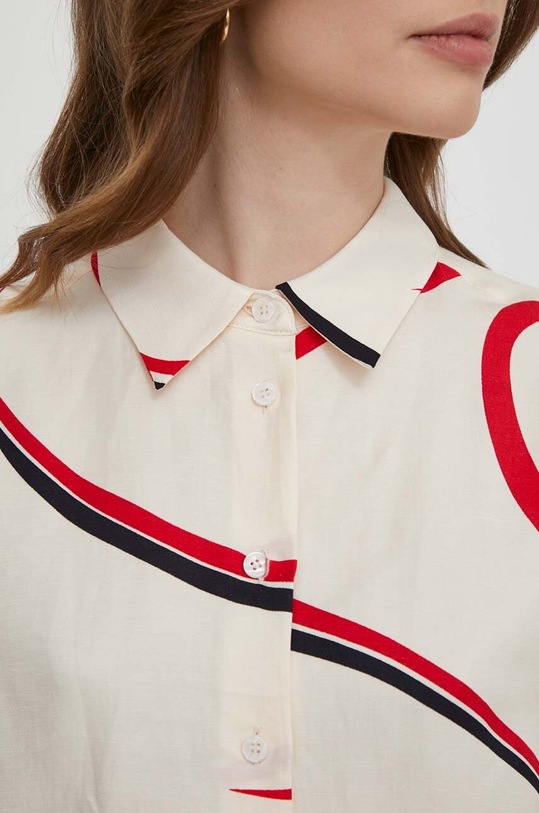 Tommy Hilfiger cămașă din amestec de in WW0WW41838 multicolor