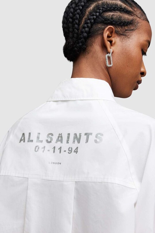 Îmbrăcăminte AllSaints camasa din bumbac Evie WH033Z alb