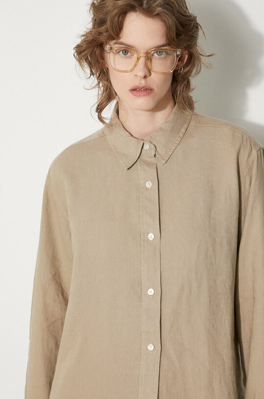 Samsoe Samsoe linen shirt SALOVA F24100188 beige
