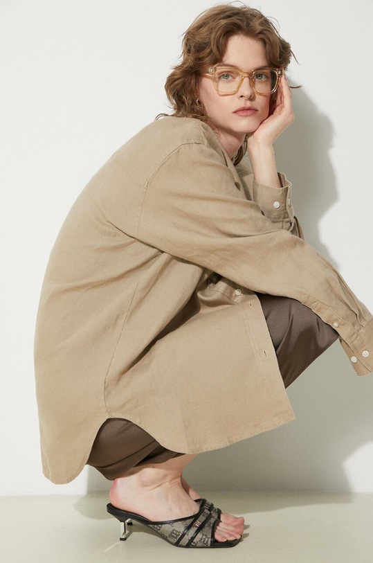 Сорочка з льону Samsoe Samsoe SALOVA F24100188