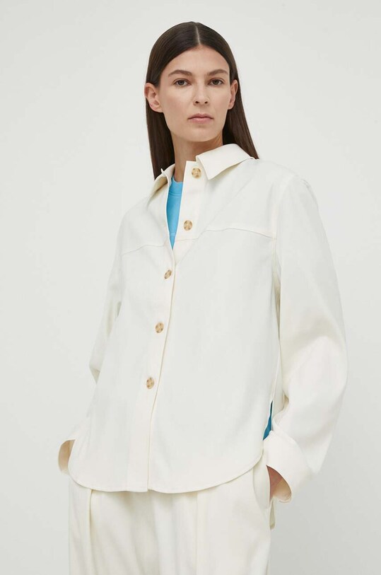 Košile Samsoe Samsoe ESMEL hladký béžová F23300164