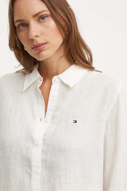 Сорочка з льону Tommy Hilfiger бежевий WW0WW42037