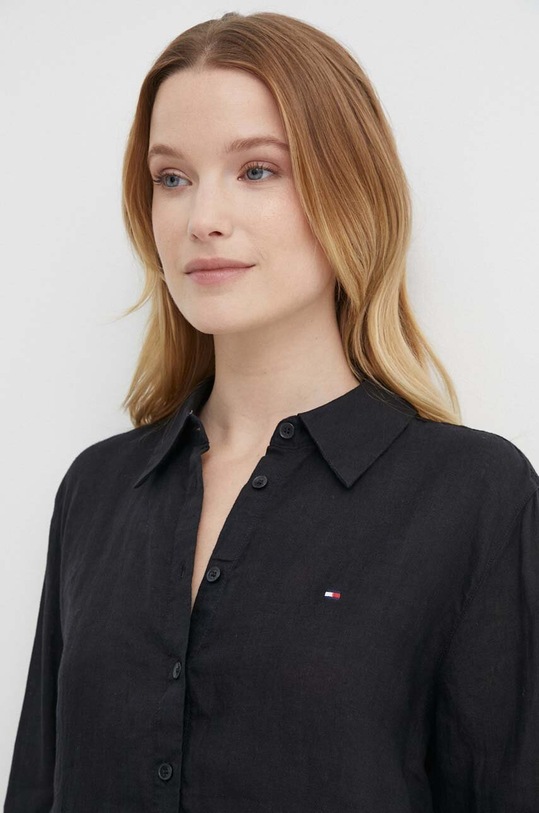 Сорочка з льону Tommy Hilfiger чорний WW0WW42037