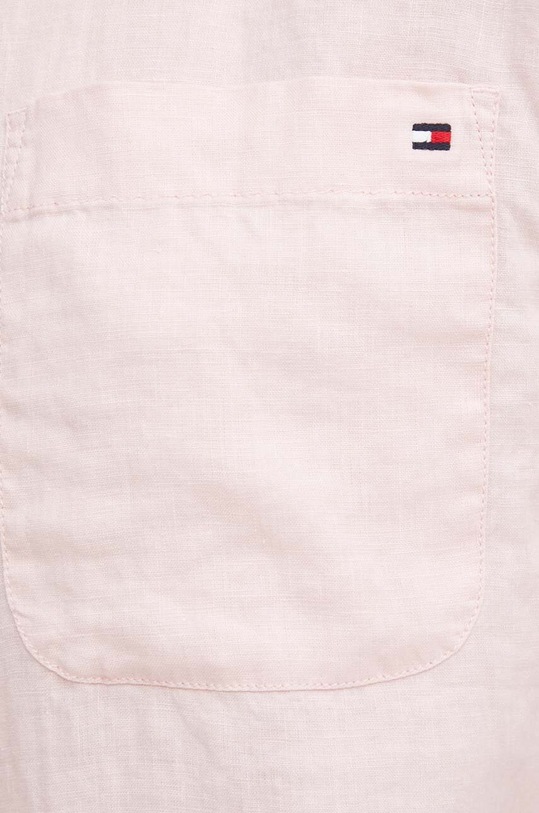 Ľanová košeľa Tommy Hilfiger WW0WW41392 ružová