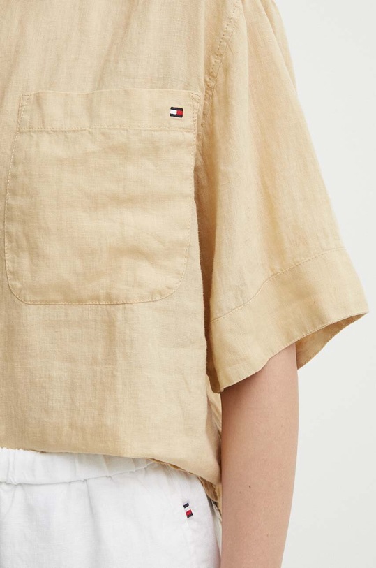 Tommy Hilfiger koszula lniana WW0WW41392 beżowy
