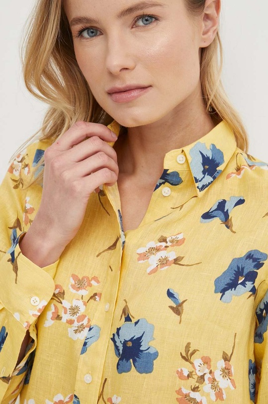 Lauren Ralph Lauren koszula lniana żółty 200938933