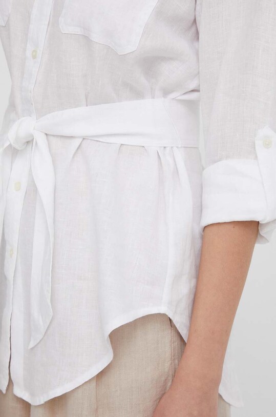 Lněná košile Lauren Ralph Lauren 200786629 bílá