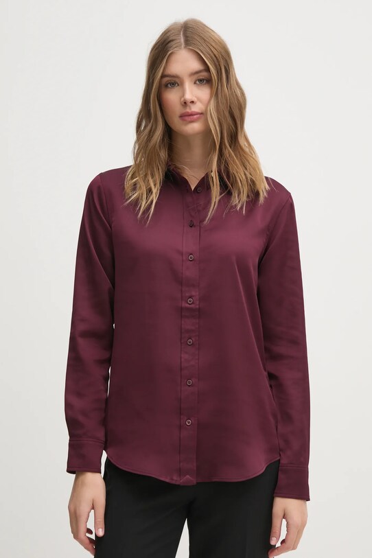 Lauren Ralph Lauren cămașă lung burgundia 200909344