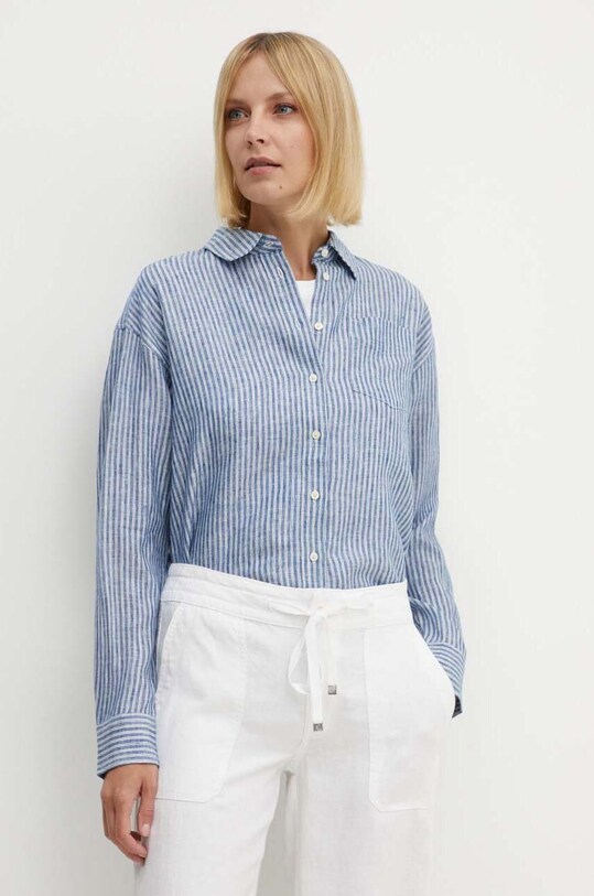 Lanena košulja Lauren Ralph Lauren casual plava 200932628