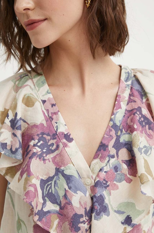 Πουκάμισο από λινό Lauren Ralph Lauren 200932660 μπεζ