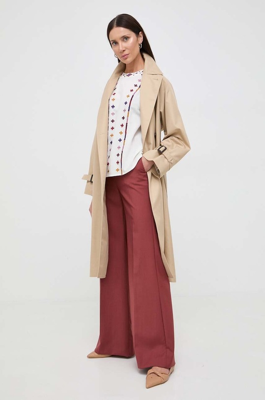 Хлопковая блузка Weekend Max Mara бежевый 2415111031600